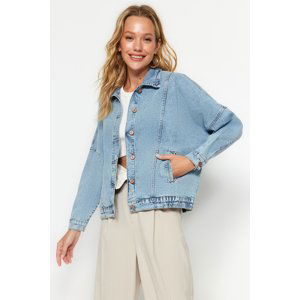 Trendyol Blue Stitch Detail Denim Jacket