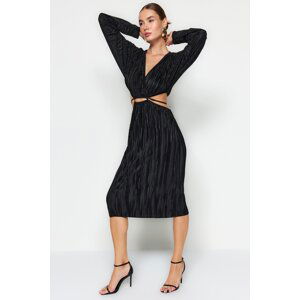 Trendyol Black Window/Cut Out Detailed Pleated Dress