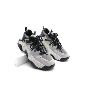 Marjin Women's High Transparent Sole Sneaker Lace-Up Sneakers Ojis Gray
