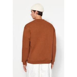 Trendyol Brown*004 Men's Half Turtleneck Long Sleeve Men's Sweatshirt