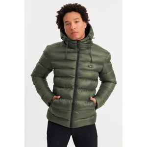 River Club Men's Khaki Thick Lined Water And Windproof Hooded Winter Puffer Coats
