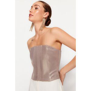 Trendyol Brown Metallic Look Bustier