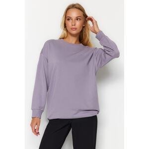 Trendyol Lilac Knitted Sweatshirt with Adjustable Elastic Waist Detail