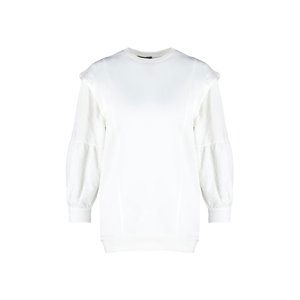 Trendyol White Sleeve Detailed Diving/Scuba Knitted Sweatshirt