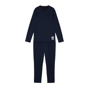 Trendyol Men's Navy Blue Label Detail Knitted Pajamas Set