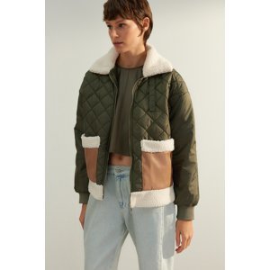 Trendyol Limited Edition Khaki Oversize Quilted Coat