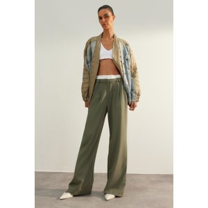 Trendyol Mint Limited Edition Wide Leg Waist Boxer Detailed Woven Trousers