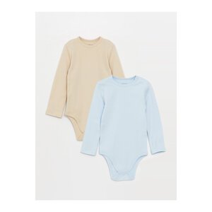 LC Waikiki Crew Neck Long Sleeve Unisex Baby Snaps Bodysuit 2-Piece