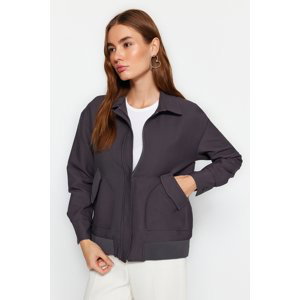 Trendyol Anthracite Premium Quality Pocket Detailed Regular Fit Lined Woven Jacket