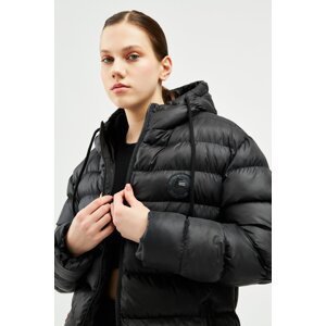 D1fference Women's Black Filled Windproof Thick Fleece Coat