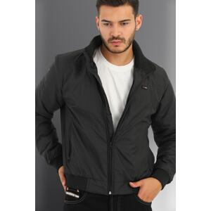 D1fference Men's Black Standing Collar Waterproof And Windproof Inner Quilted Fiber Sports Coat.