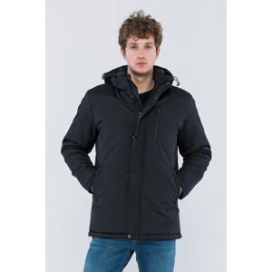 D1fference Men's Black Lined Camel Hooded Water And Windproof Thick Sports Coat & Parka