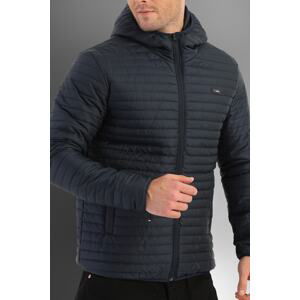 D1fference Men's Navy Blue Hooded Winter Coat With Inner Lined Waterproof And Windproof.