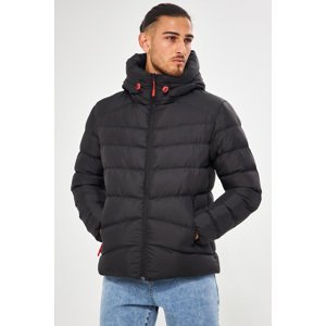 D1fference Men's Black Hooded Water And Windproof Inflatable Winter Coat.
