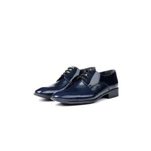 Ducavelli Shine Genuine Leather Men's Classic Shoes Navy Blue