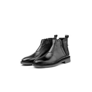 Ducavelli Leeds Genuine Leather Non-Slip Sole Chelsea Daily Boots Black
