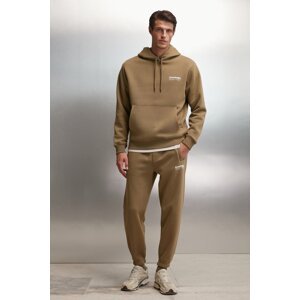 GRIMELANGE Bernon Men's Soft Fabric, Elasticized Three-Pocket Khaki Sweatpant