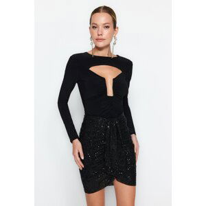 Trendyol Black Fitted Accessory Bodysuit