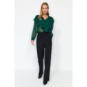 Trendyol Emerald Green Transparent Flounce Woven Shirt