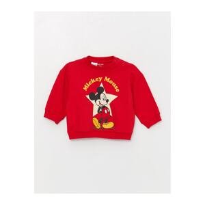 LC Waikiki Crew Neck Long Sleeve Mickey Mouse Printed Baby Boy Sweatshirt and Tracksuit Bottom 2 Set