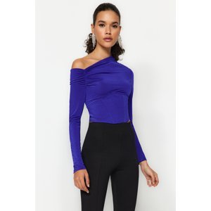 Trendyol Saxe Blue Bodice Detailed Knitted Blouse