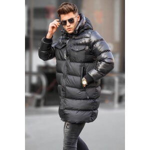 Madmext Black Pocket Detailed Hooded Puffy Coat 5742
