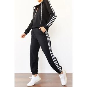 XHAN Women's Black Three Striped Tracksuit