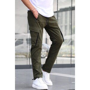 Madmext Khaki Cargo Pocket Jogger Pants 5791