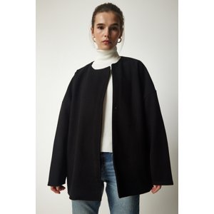 Happiness İstanbul Women's Black Seasonal Elegant Jacket Coat
