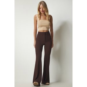 Happiness İstanbul Women's Brown Flared Trousers