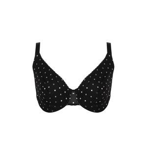 Trendyol Curve Black Polka Dot Mesh Bra