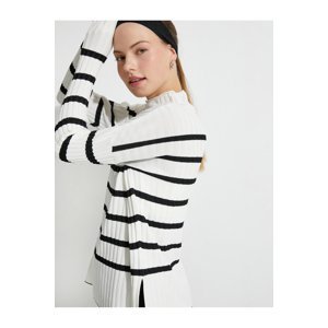 Koton Knitwear Sweater High Neck Ribbed Off Shoulders