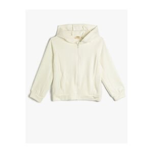 Koton Basic Zipper Sweatshirt Hooded Long Sleeve Pocket