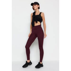 Trendyol Dark Cherry Wide Waist Elastic Extra Recovery Full Length Knitted Sports Leggings