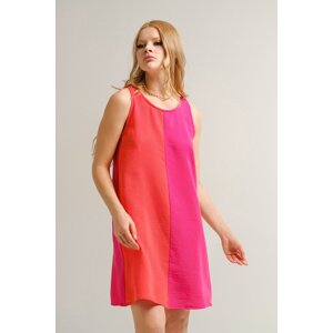 armonika Women's Orange Blocky Sleeveless Dress