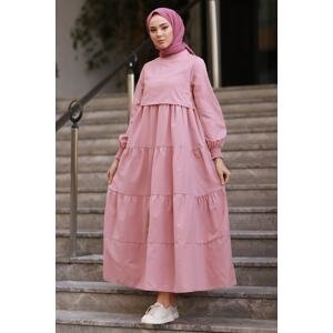 InStyle One Layer Detail Loose Hijab Dress - Dried Rose
