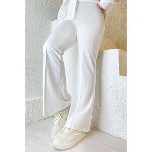 InStyle Flared Leg Scuba Trousers - White