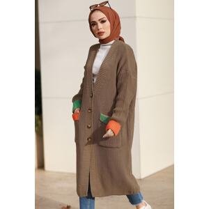 InStyle Buttoned Loose Cardigan - Brown