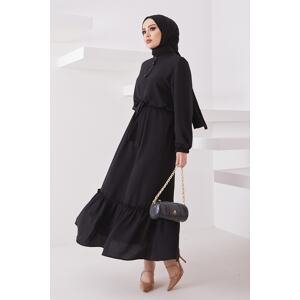 InStyle Meyra Buttoned Ayrobin Dress - Black