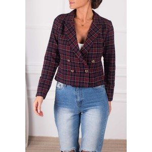 armonika Women's Damson Double Breasted Collar Tweed Crop Jacket