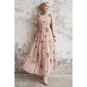 InStyle Vanes Chiffon Dress - Beige