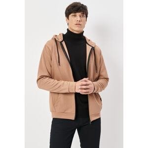 AC&Co / Altınyıldız Classics Men's Mink Standard Fit Regular Fit Hooded Zipper Sweatshirt Jacket