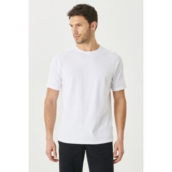 AC&Co / Altınyıldız Classics Men's White Slim Fit Slim Fit Crew Neck Cotton Flexible T-Shirt
