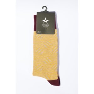 ALTINYILDIZ CLASSICS Men's burgundy mustard Patterned Crewneck Socks