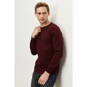 ALTINYILDIZ CLASSICS Men's Burgundy Standard Fit Crew Neck Plain Knitwear Sweater