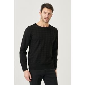 ALTINYILDIZ CLASSICS Men's Black Standard Fit Crew Neck Plain Knitwear Sweater