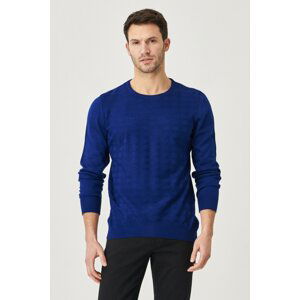 ALTINYILDIZ CLASSICS Men's Navy Blue Standard Fit Crew Neck Plain Knitwear Sweater