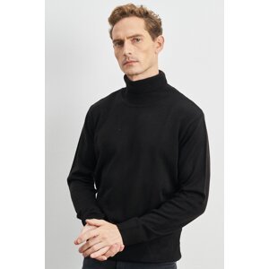 ALTINYILDIZ CLASSICS Men's Black Anti-Pilling Anti Pilling Standard Fit Full Turtleneck Knitwear Sweater