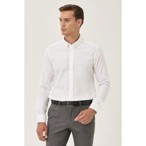 ALTINYILDIZ CLASSICS Men's White Non-Iron Slim Fit Slim Fit 100% Cotton Button-Up Collar Shirt