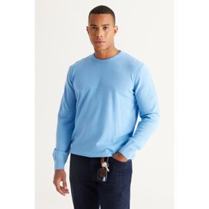 ALTINYILDIZ CLASSICS Men's Light Blue Standard Fit Regular Fit Crew Neck Knitwear